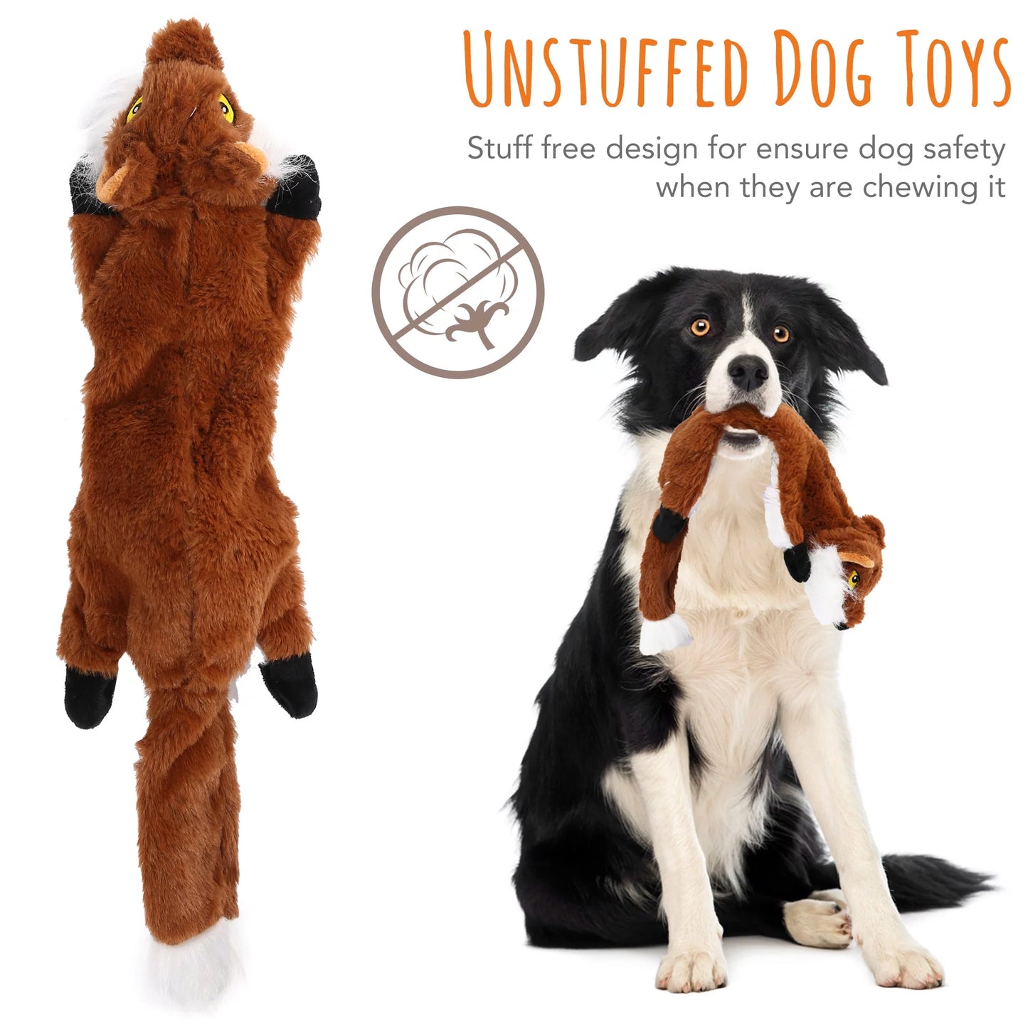 Set of 5 Squeaky Dog Toys for Small to Medium Breeds, No Stuffing Design