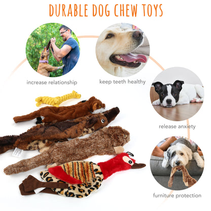Set of 5 Squeaky Dog Toys for Small to Medium Breeds, No Stuffing Design