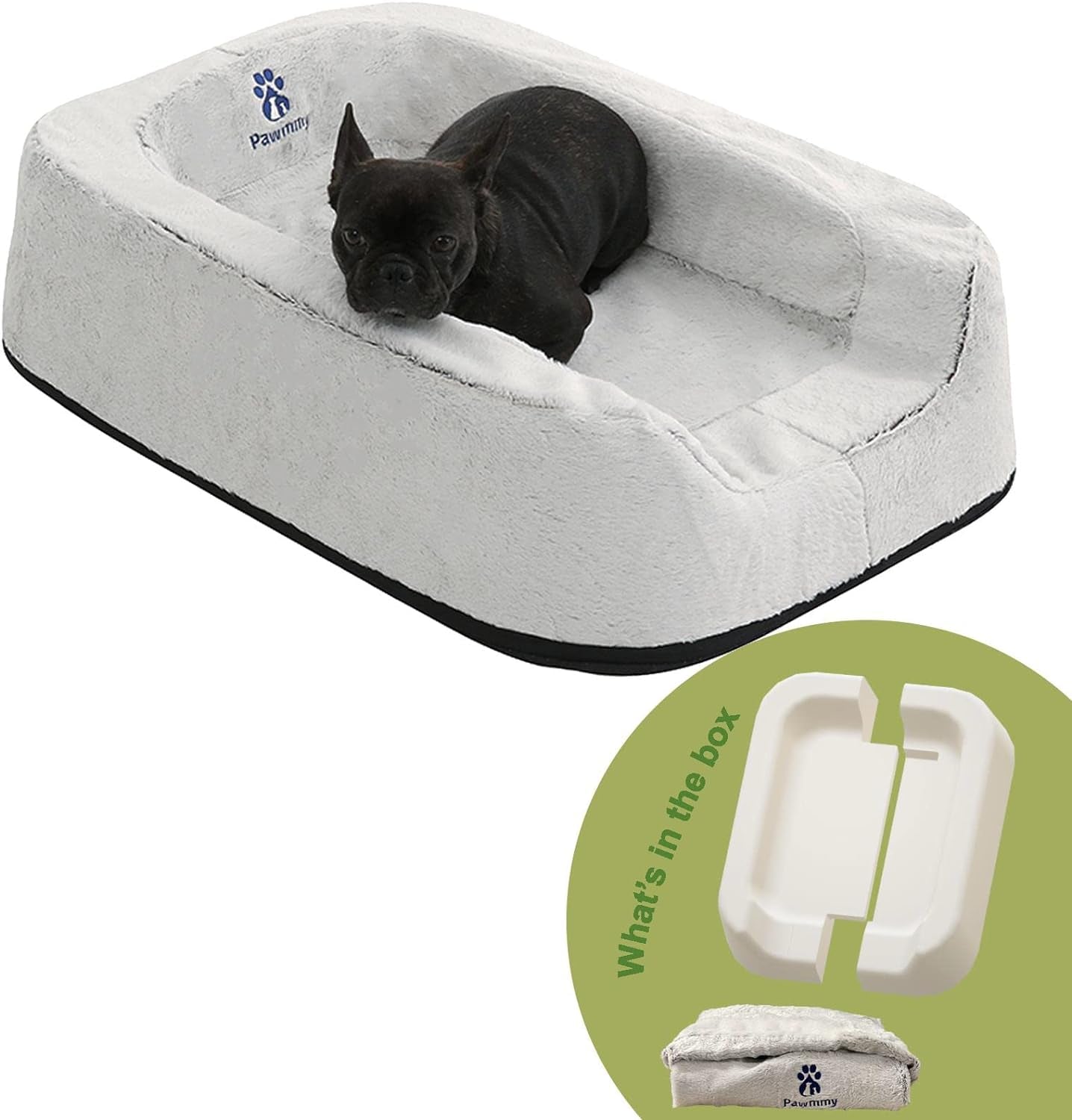 Size Adjustable Orthopedic Dog Bed with CertiPUR-US Foam, Waterproof Removable Cover, and Three Side Bolsters for Large, Medium, and Jumbo Dogs